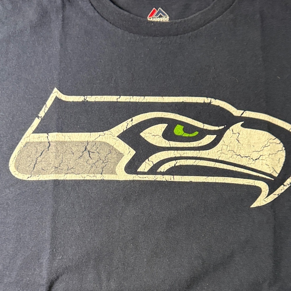 Seattle Seahawks Blue T-Shirt, Large - Picture 2 of 4